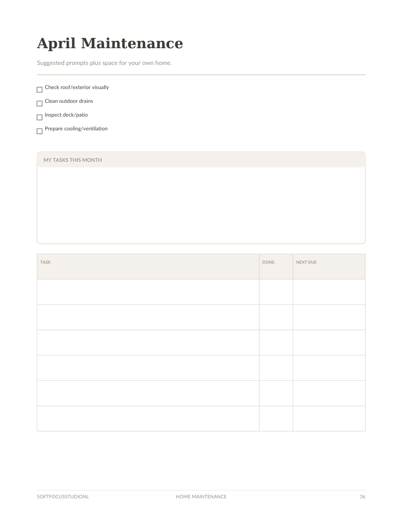 Interior preview of The Complete Homeowner’s Planner, page 36