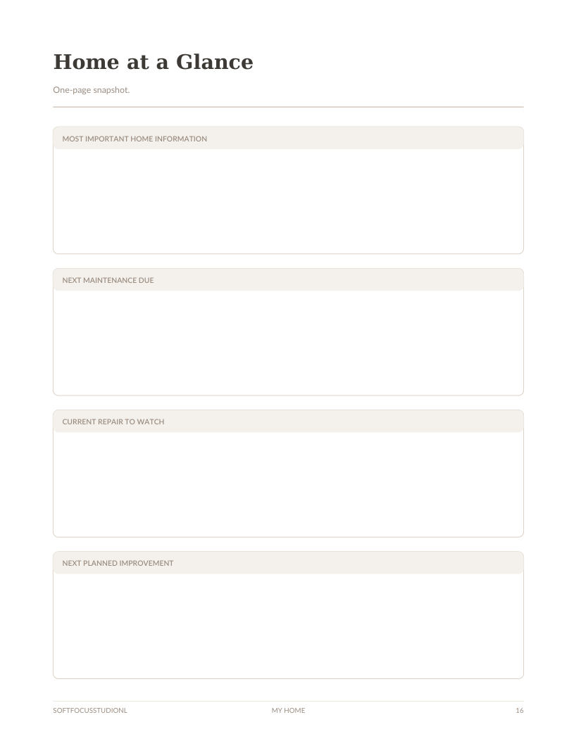 Interior preview of The Complete Homeowner’s Planner, page 16