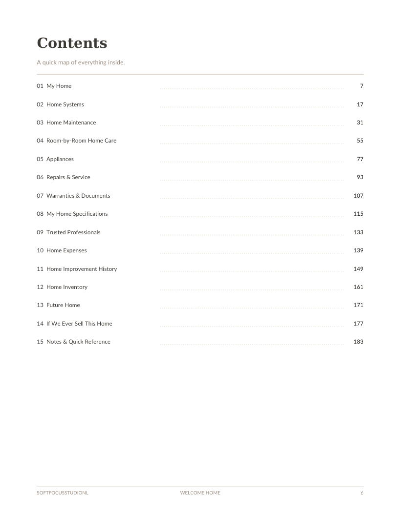 Interior preview of The Complete Homeowner’s Planner, page 6
